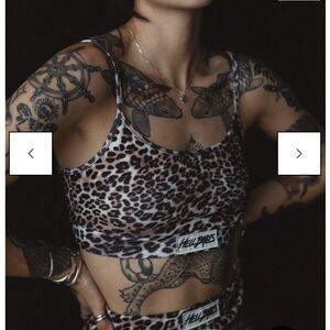 Hell Babes ribbed leopard print bra top